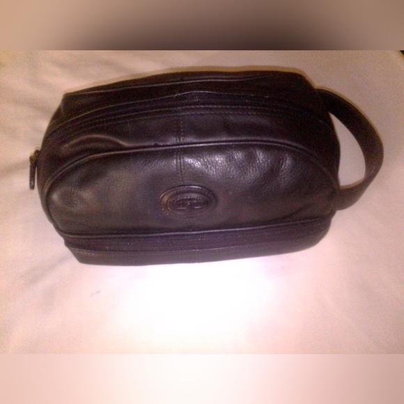 Vintage Leather Fossil Travel Toiletry Zip Bag - Picture 5 of 8